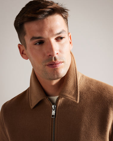 ARUNCUS-Outerwear-Wool Bomber Jacket Wrap yourself in classic style. Crafted from fine wool, the bomber jacket offers timeless appeal and enduring luxury.- Ted Baker Romania